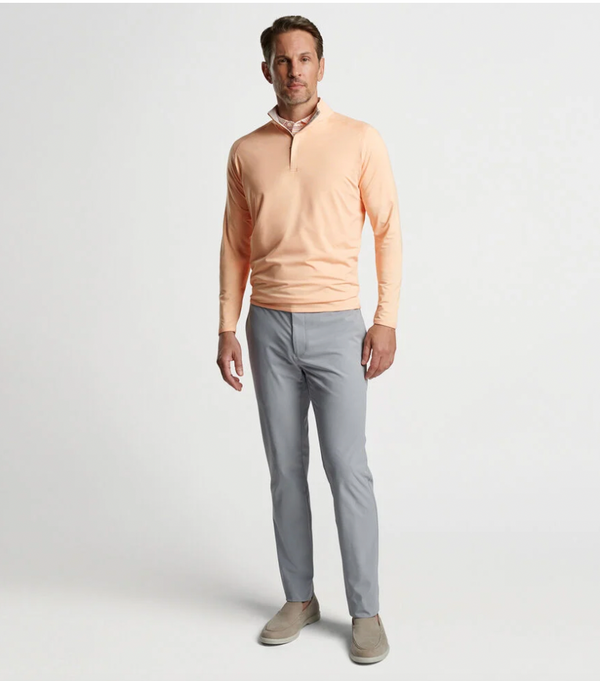 Peter Millar Stealth Performance Quarter-Zip in ORANGE SORBET