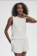 Varley Shea Crop Tank Ivory Marl