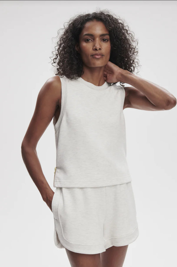 Varley Shea Crop Tank Ivory Marl