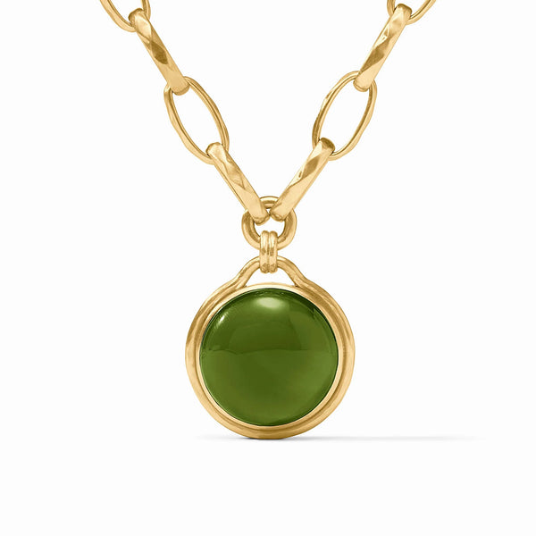 Julie Vos Solara Statement Necklace Iridescent Palmetto Green