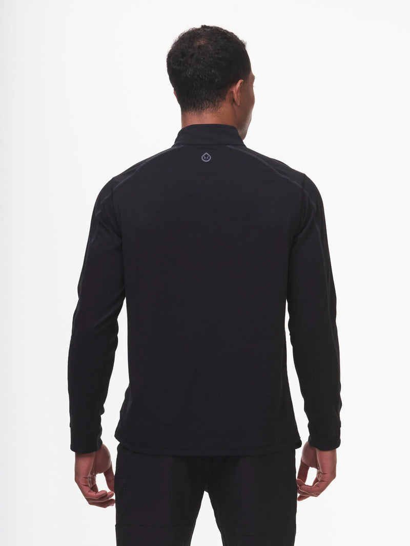 Tasc Carrollton Lightweight Quarter Zip in Black/Gunmetal