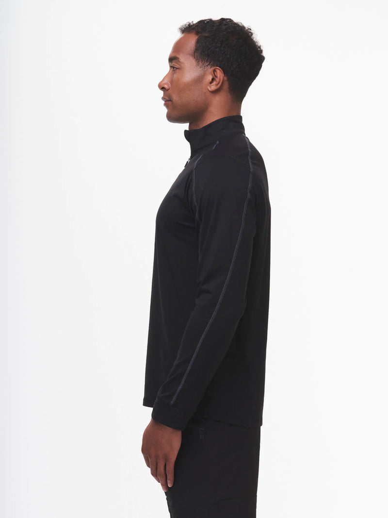 Tasc Carrollton Lightweight Quarter Zip in Black/Gunmetal