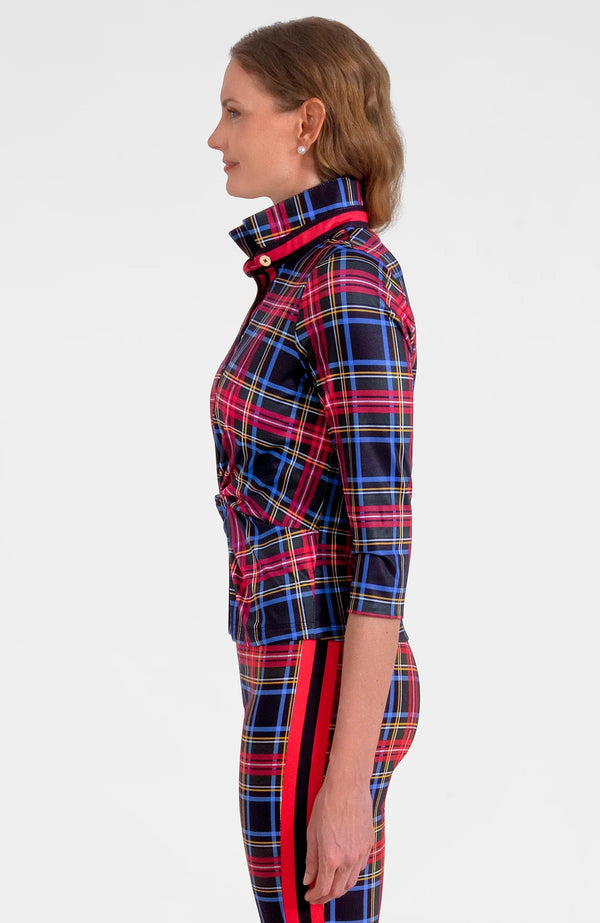 Grechen Scott Twist & Shout Top - Stewart Plaid Black Multi