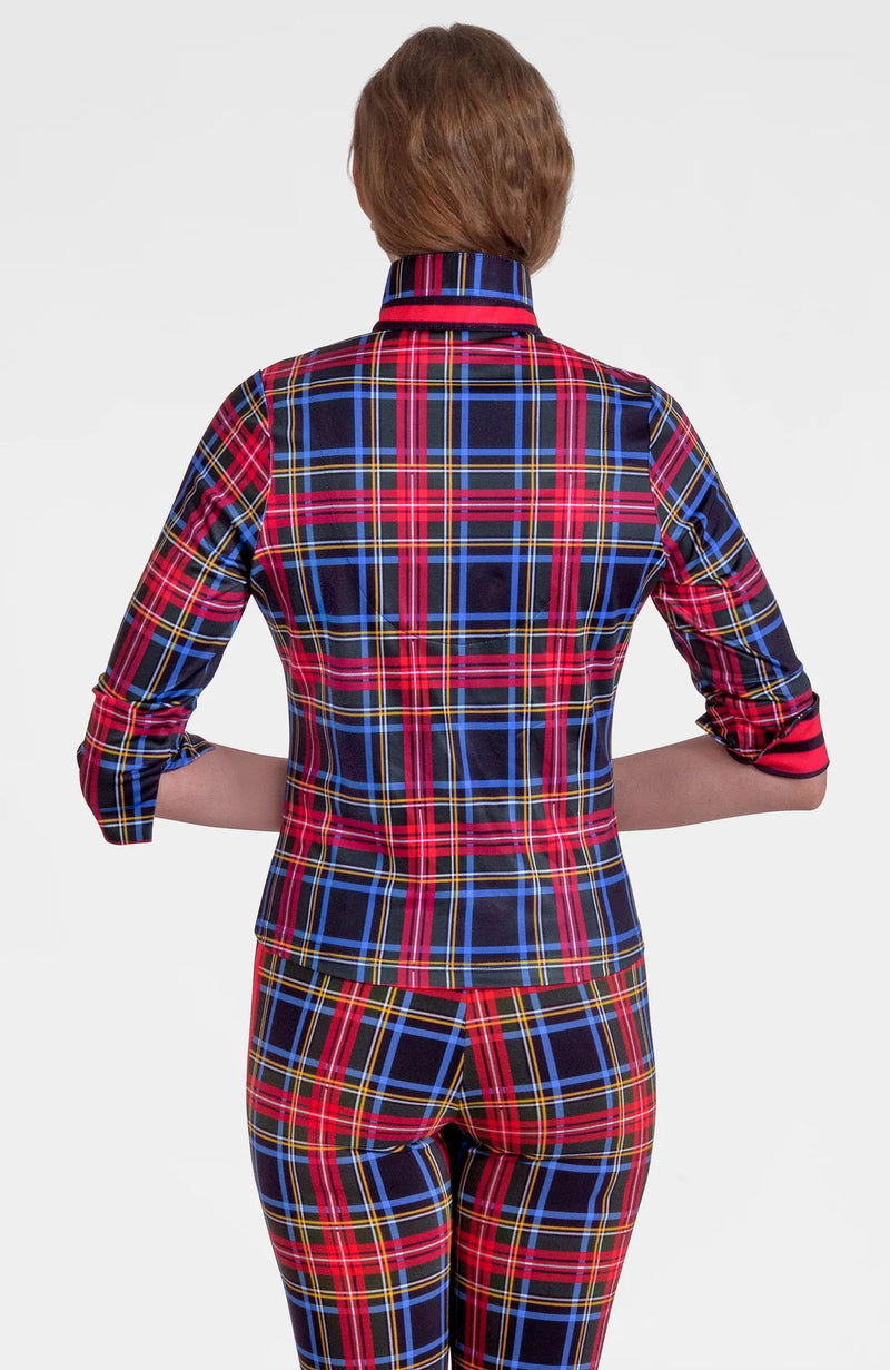 Grechen Scott Twist & Shout Top - Stewart Plaid Black Multi