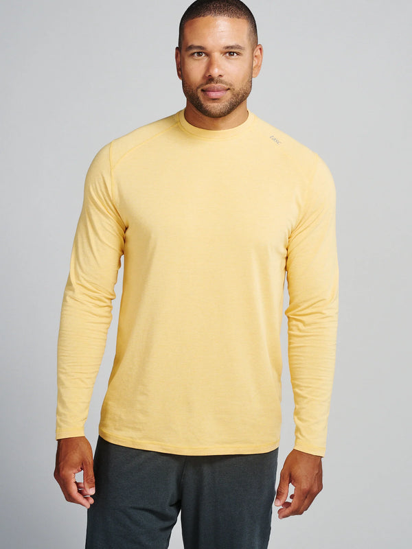 Tasc Carrollton Long Sleeve Fitness T-Shirt in Daybreak Yellow Heather