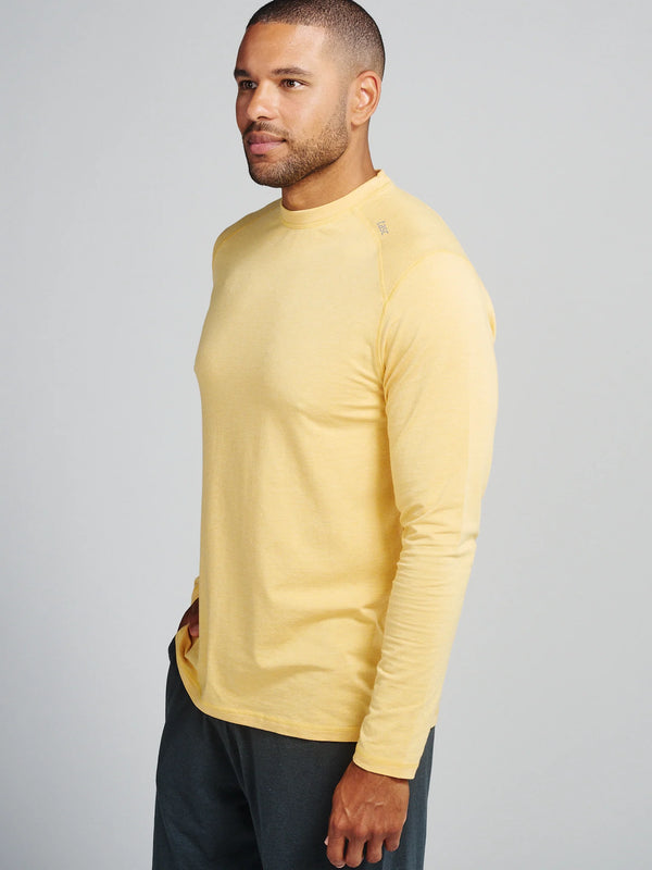 Tasc Carrollton Long Sleeve Fitness T-Shirt in Daybreak Yellow Heather