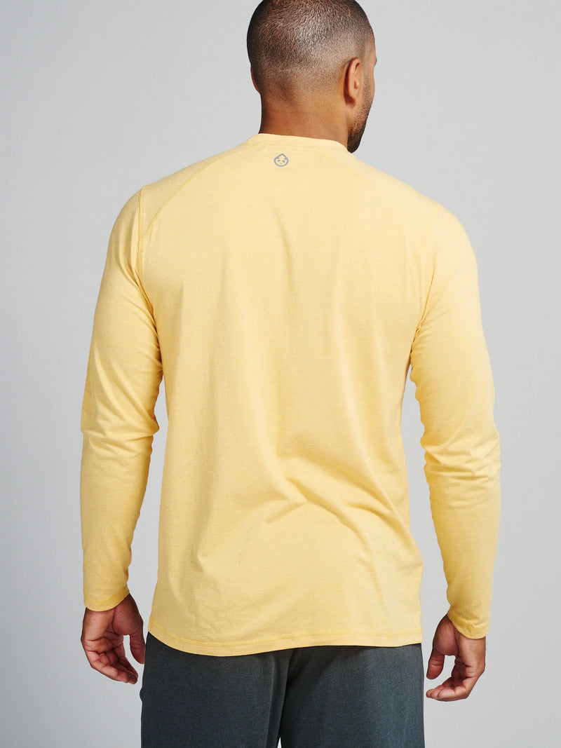 Tasc Carrollton Long Sleeve Fitness T-Shirt in Daybreak Yellow Heather