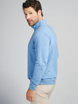 Tasc Cloud French Terry Quarter Zip in Chambray Heather