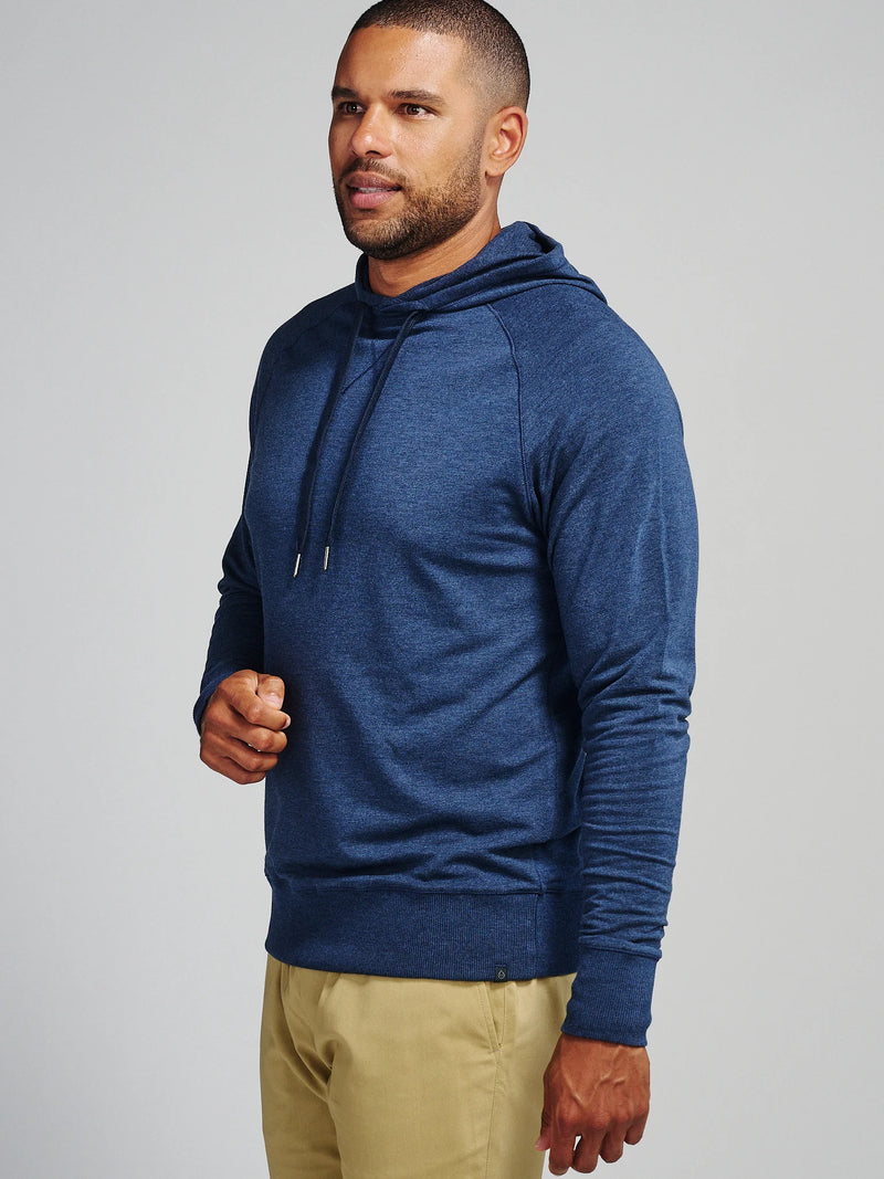 Tasc Varsity French Terry Hoodie in Classic Navy Heather