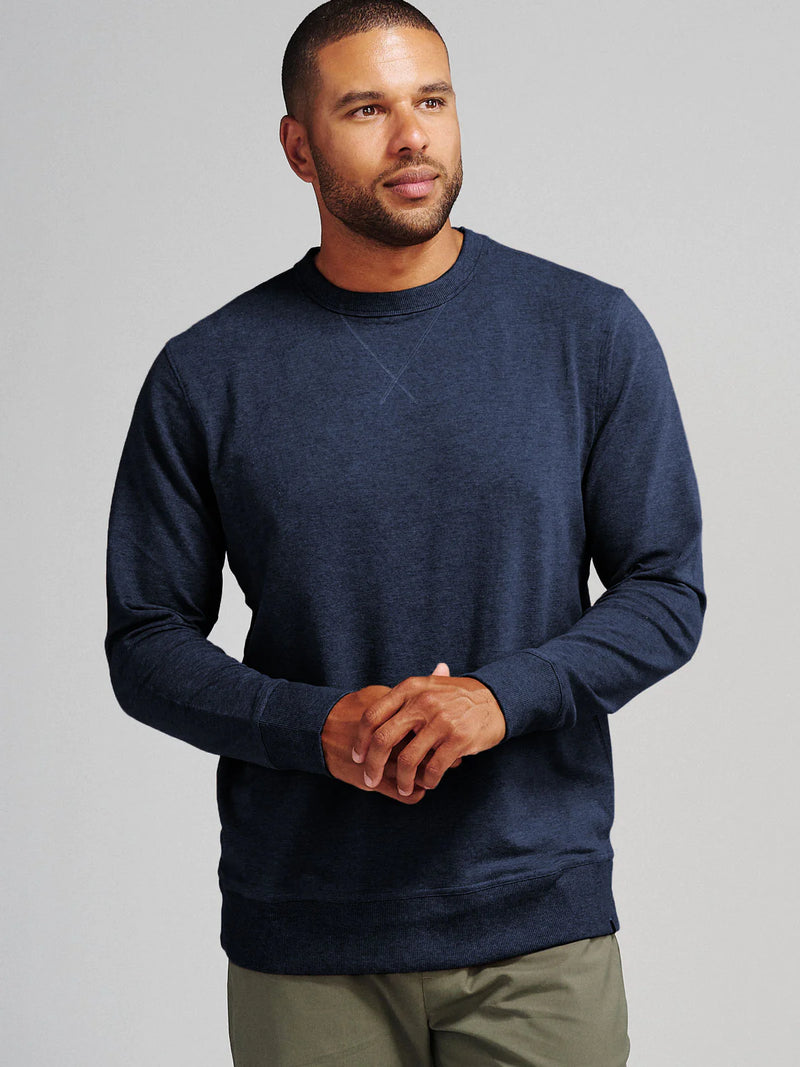 Tasc Performance Varsity French Terry Sweatshirt Classic Navy Heather