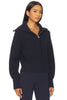 Varley Maura Half-Zip Rib Knit Navy