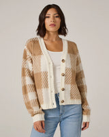 7Diamonds Haper Plaid Cardigan Camel