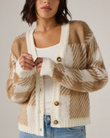 7Diamonds Haper Plaid Cardigan Camel