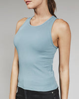 7Diamonds Modal Ribbed Crew Tank Ocean