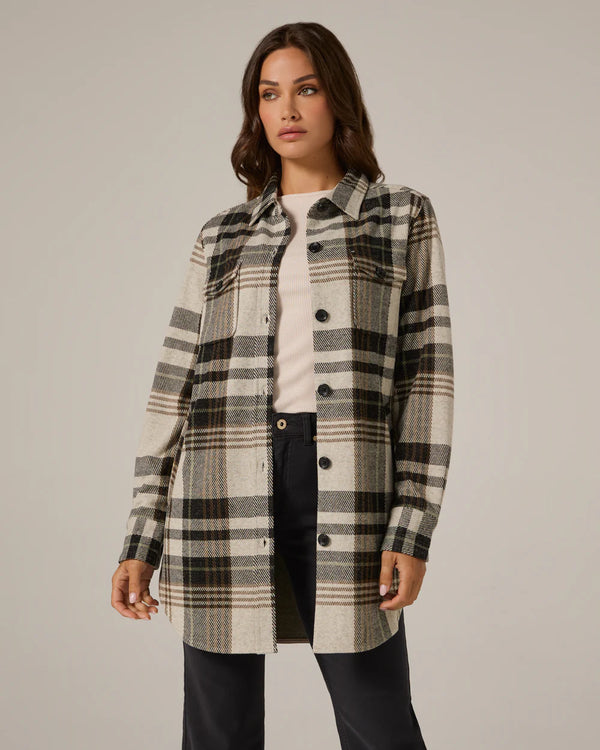 7Diamonds Generation Plaid Shacket Black