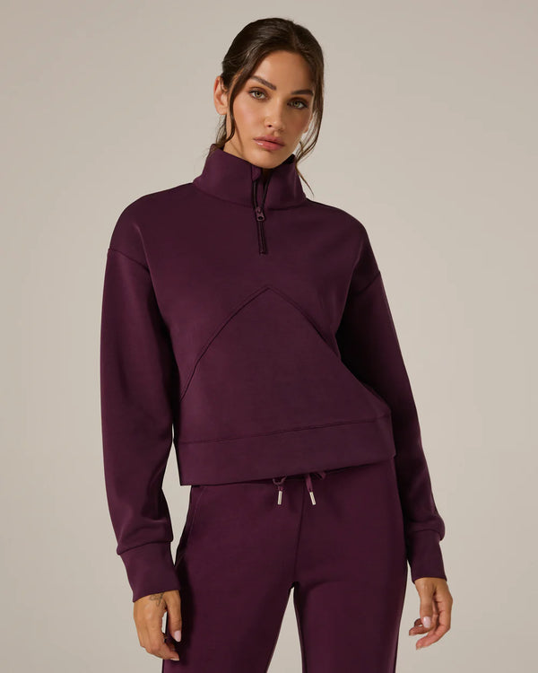 7Diamonds REV™ Crop Quarter-Zip Midnight Plum