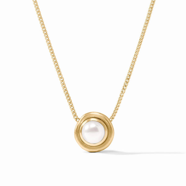 Julie Vos Wave Stone Delicate Necklace Pearl