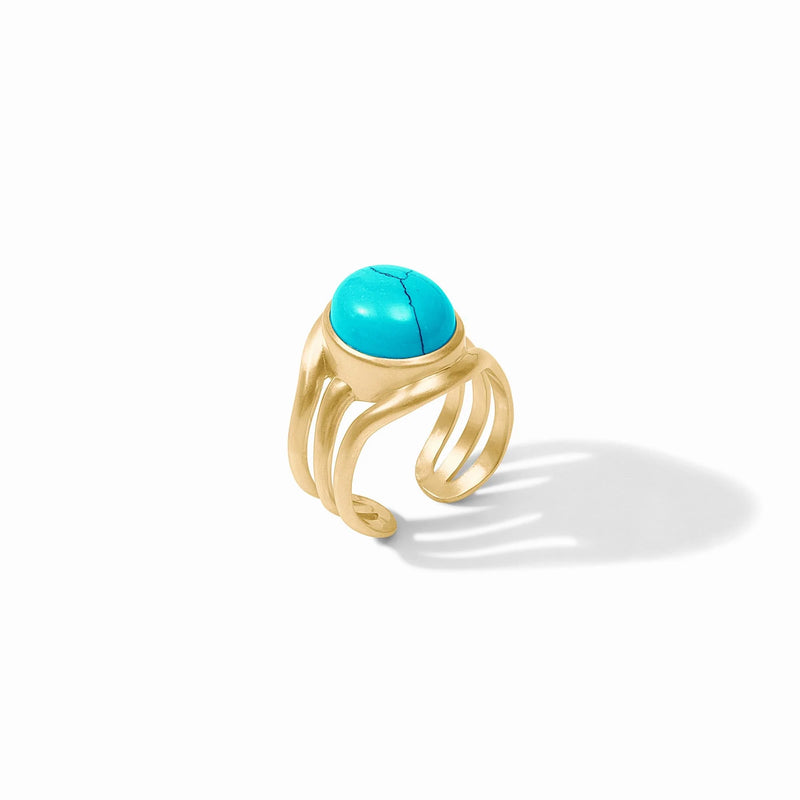 Julie Vos Wave Stone Ring - Turquoise Blue