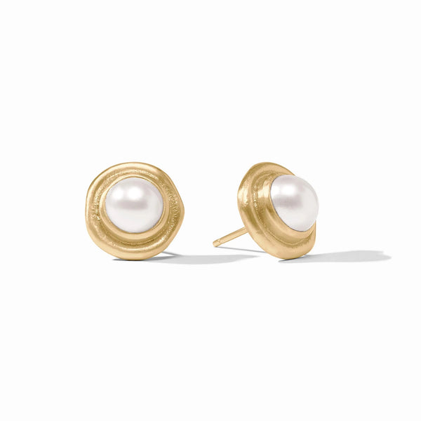 Julie Vos Wave Stone Stud Pearl