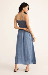 Z Supply Bayside Chambray Midi Dress Medium Chambray