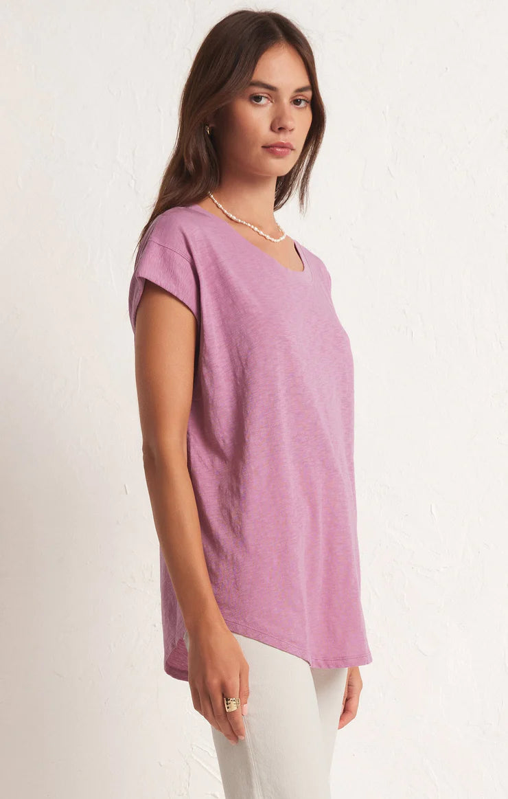 Z Supply Laid Back Slub Tee Dusty Orchid