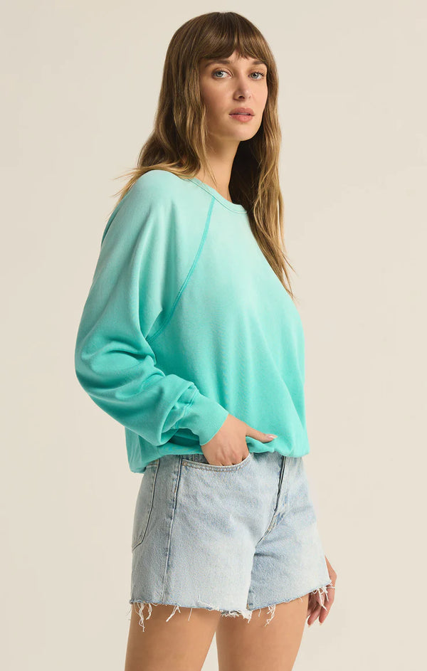 Z Supply Washed Ashore Sweatshirt Cabana Green