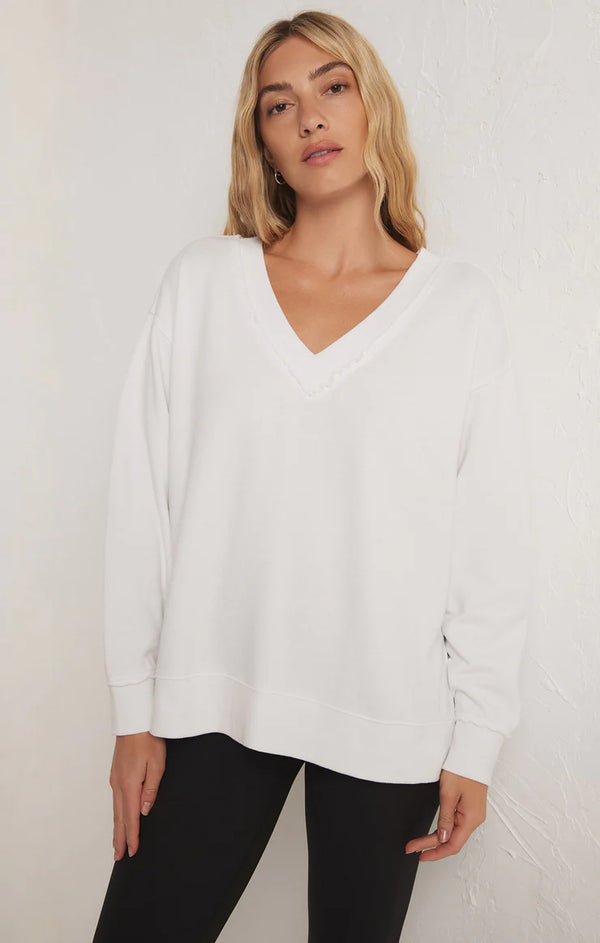 perd / Back open knit (White) トップス