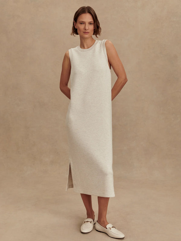 Varley Beatrice Midi Dress Ivory Marl