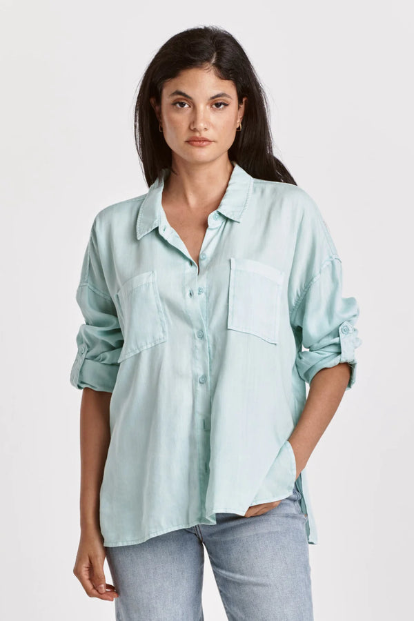 Dear John Arianna Front Tie Shirt Fresh Mint