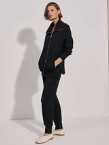 Varley Raleigh Zip-Through Sweatshirt Black