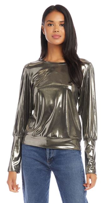 Karen Kane Bishop Sleeve Top Metallic