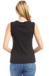 Karen Kane Ribbed Tank Black