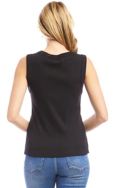 Karen Kane Ribbed Tank Black