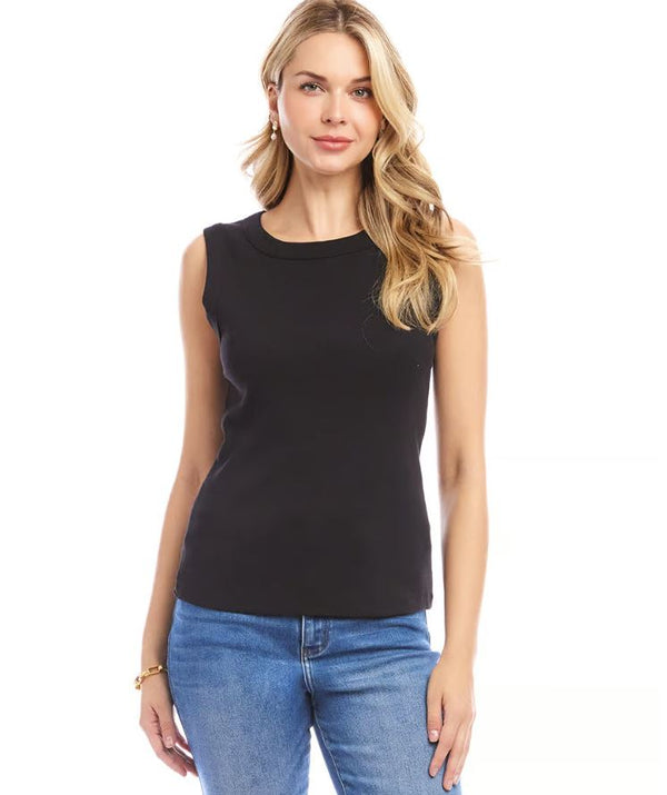 Karen Kane Ribbed Tank Black