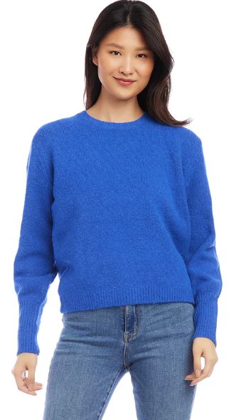 Karen Kane Blouson Sleeve Sweater Blue