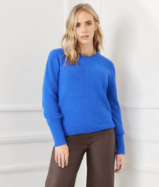 Karen Kane Blouson Sleeve Top Blue