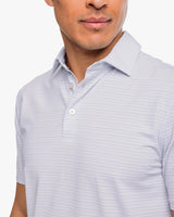 Southern Tide brrr°®-eeze Bowen Stripe Performance Polo Shirt in Slate Grey