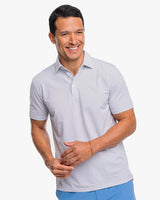 Southern Tide brrr°®-eeze Bowen Stripe Performance Polo Shirt in Slate Grey