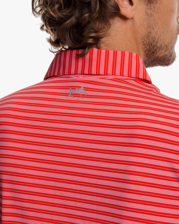 Southern Tide brrr°®-eeze Crawford Stripe Performance Polo Shirt in Fire