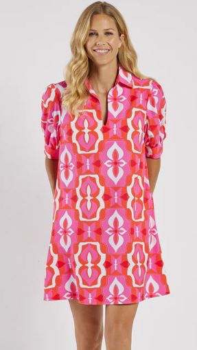 Jude Connally Emerson Dress Jude Cloth Butterfly Tile Sorbet