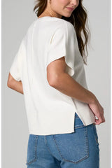 Liverpool V-Neck Dolman Sleeve Popover Whipped Cream