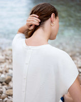 Mersea Camden Short Sleeve Sweater White