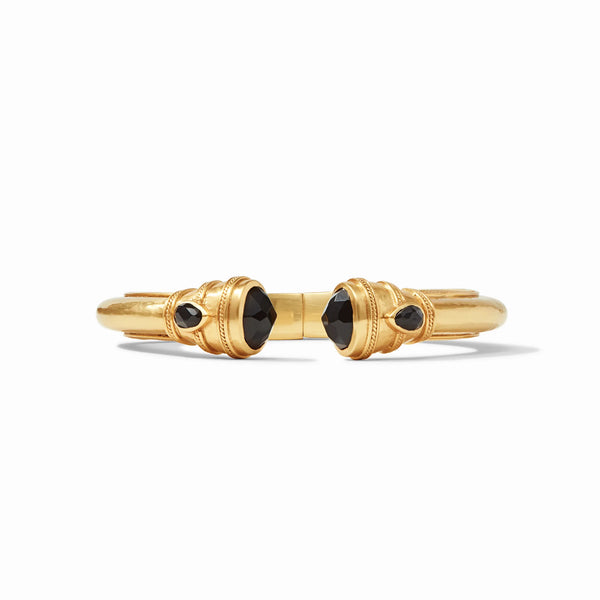Julie Vos Cannes Demi Hinged Cuff Bracelet Obsidian Black