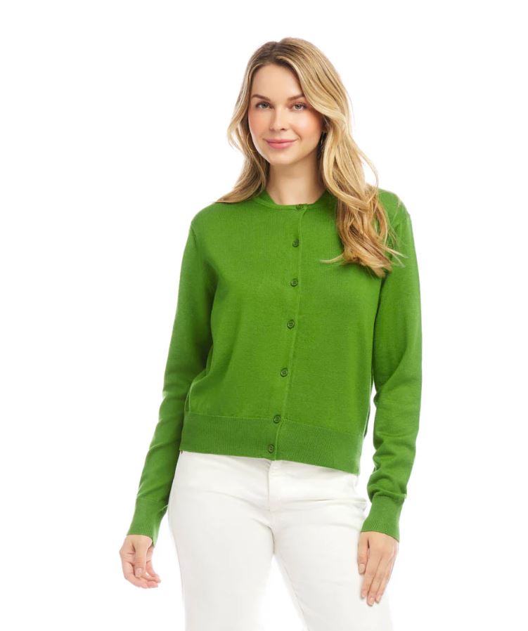 Karen Kane Long Sleeve Cardigan Sweater Green