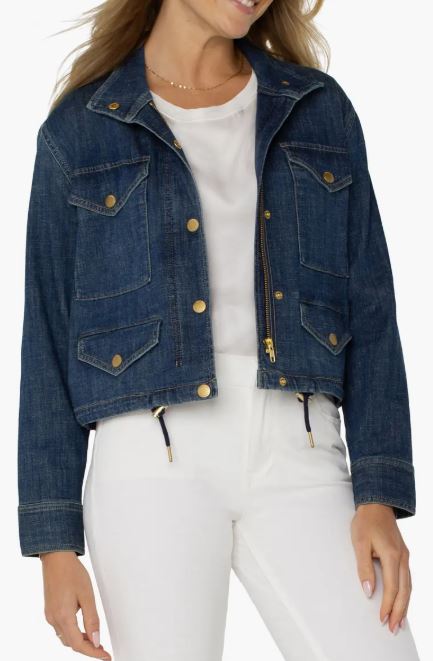 Liverpool Cropped Cargo Jacket Laguna Beach