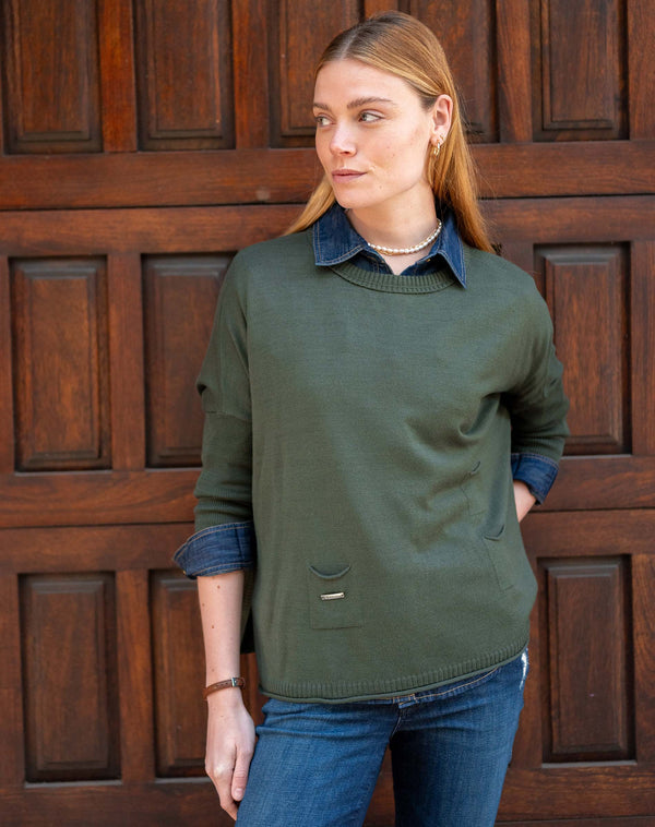 Mersea The Catalina Sweater Deep Emerald