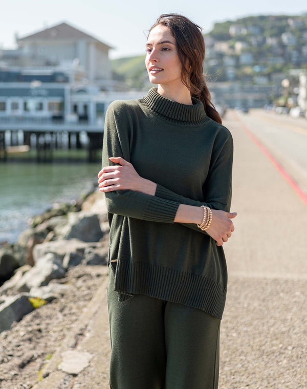 Mersea Catalina Turtleneck Sweater Deep Emerald