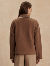 Varley Ruiko Zip Through Fleece Jacket Cocoa Dust