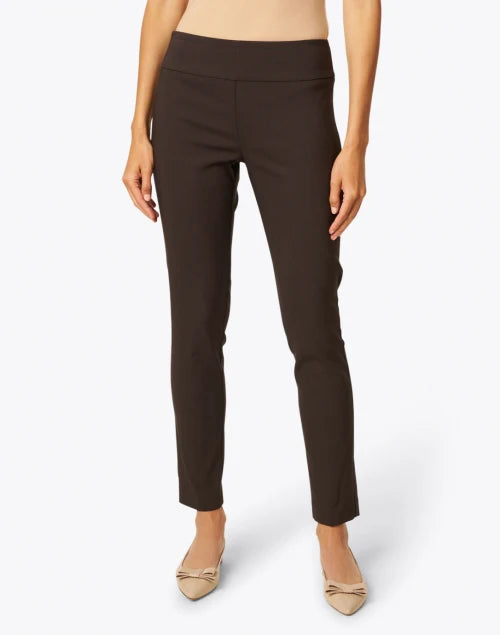 Elliott Lauren Control Stretch Pull-On Ankle Pants Chocolate