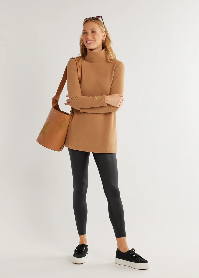 Dudley Stephens Cobble Hill Turtleneck Vello Fleece Camel